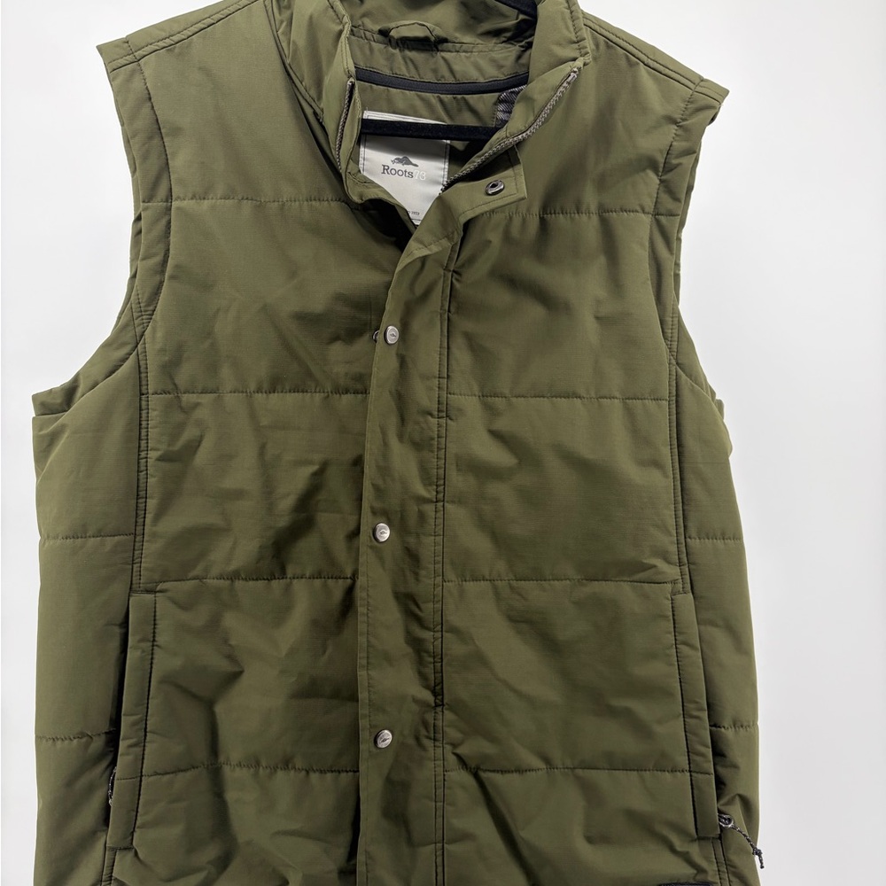 Roots73 Vest for Men Size Large Olive Green Excellent Condition Pre-Owned